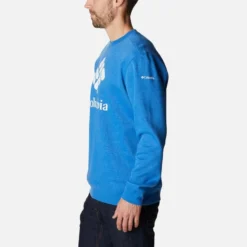 Columbia Men's Trek™ Crew Sweatshirt Bright Indigo Heather -Canterbury Shop 1957933 434 a1