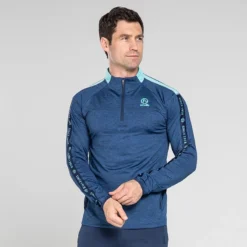 Men's Defender Brushed Half Zip Top Marine / Green / Marine