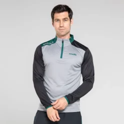 Men's Zack Half Zip Midlayer Top Grey / Black / Green