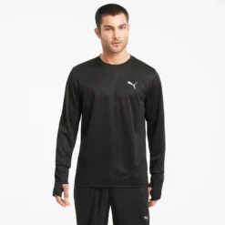 Puma Men's Favourite Long Sleeve Running T-Shirt Black