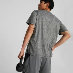 Puma Men's Favourite Heather Cat Training T-Shirt Black Heather -Canterbury Shop 522352 01 mod05