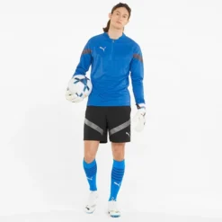 Puma Men's TeamFINAL Training Quarter Zip Top Electric Blue Lemonade / Smoked Pearl / Silver -Canterbury Shop 657375 02 mod03