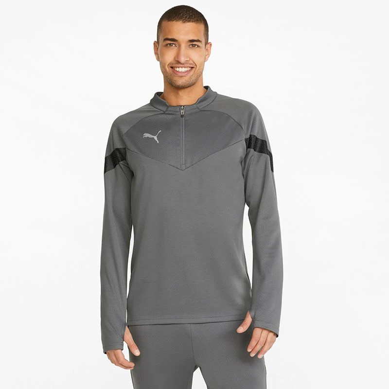 Puma Men's Training 1/4 Zip Top Smoked Pearl / Black / Silver 3 Puma Men's Training 1/4 Zip Top Smoked Pearl / Black / Silver - Image 3