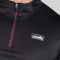 Men's Cody Brushed Half Zip Top Black / Red / Black -Canterbury Shop am3a0104