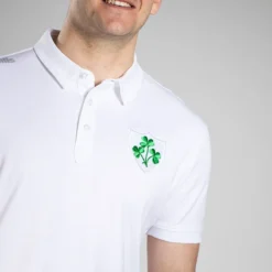 Men's Ireland Shamrock Pima Cotton Polo Shirt White -Canterbury Shop am3a1735 1