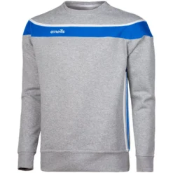 Men's Auckland Fleece Crew Neck Sweatshirt Grey / Royal / White