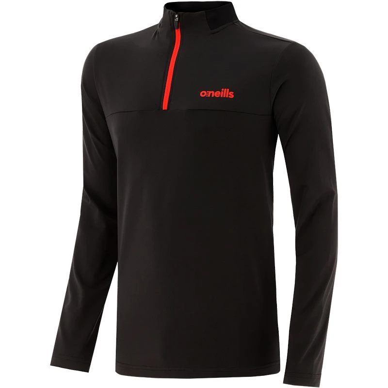Men's Cathal Brushed Half Zip Top Black / Red 1 Men's Cathal Brushed Half Zip Top Black / Red