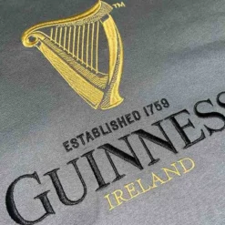 Guinness Men's Embroidered Harp T-Shirt Pewter -Canterbury Shop g1339 03