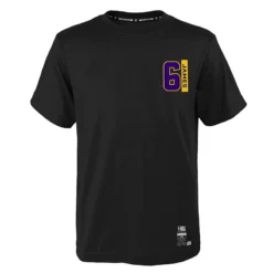 Men's LA Lakers LeBron James T-Shirt Black / White / Yellow