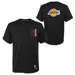Men's LA Lakers LeBron James T-Shirt Black / White / Yellow -Canterbury Shop k2m1feyd 000 lak06 lebron james lakers st