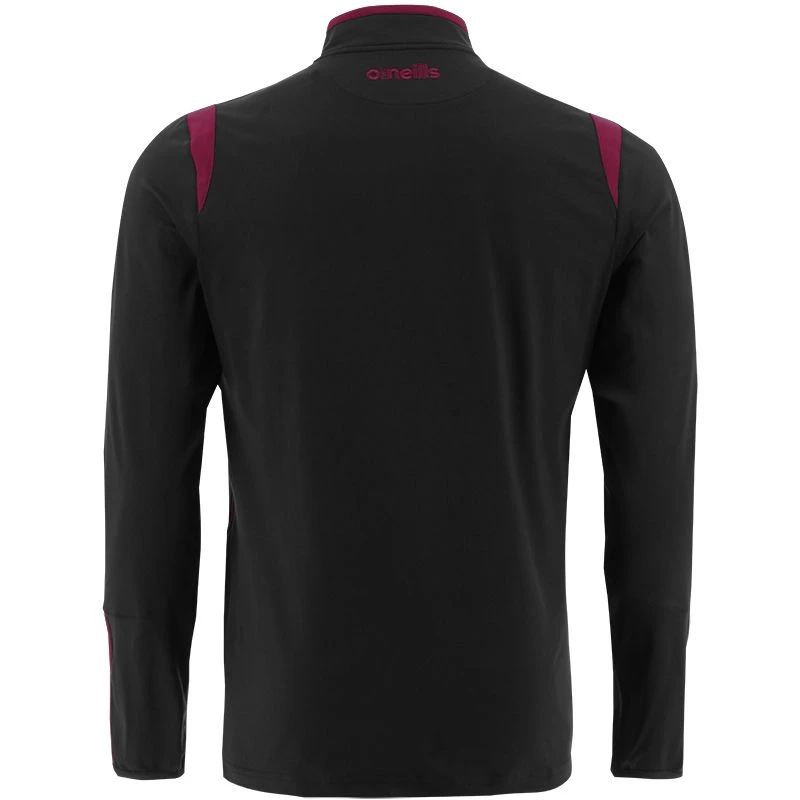 Men's Loxton Brushed Half Zip Top Black / Maroon 2 Men's Loxton Brushed Half Zip Top Black / Maroon - Image 2