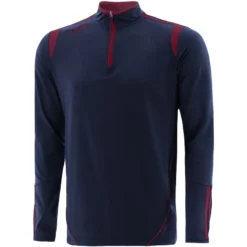 Men's Loxton Brushed Half Zip Top Marine / Maroon