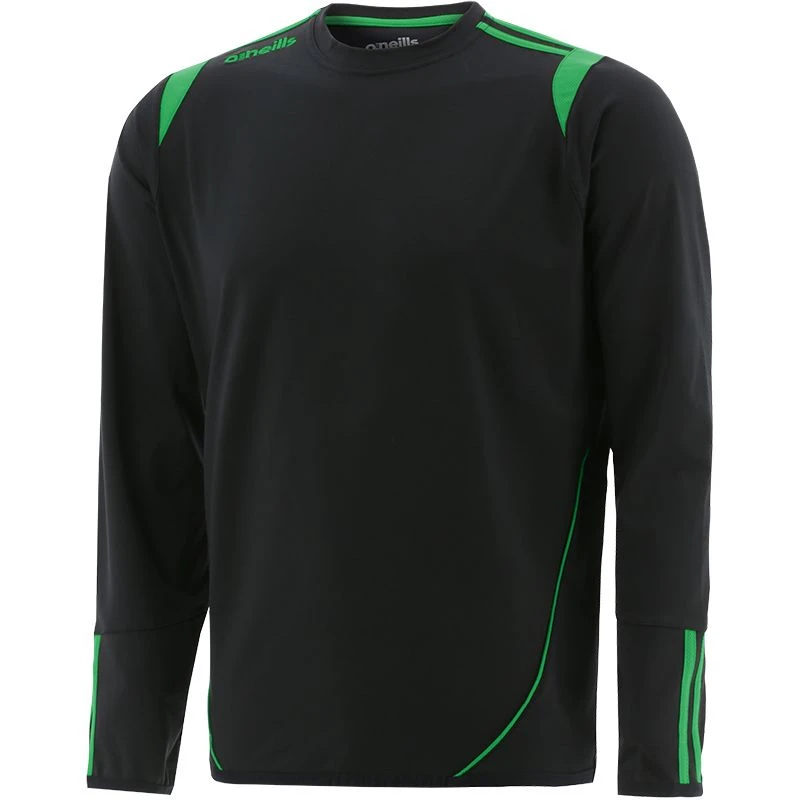 Men's Loxton Brushed Crew Neck Top Black / Green 1 Men's Loxton Brushed Crew Neck Top Black / Green