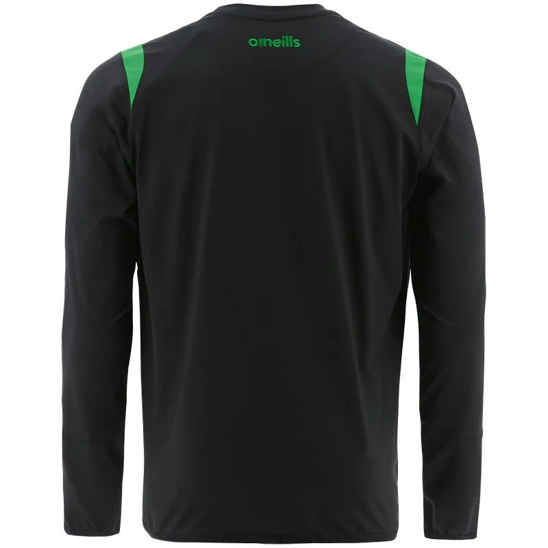 Men's Loxton Brushed Crew Neck Top Black / Green 2 Men's Loxton Brushed Crew Neck Top Black / Green - Image 2