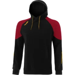 Men's Oslo Fleece Pullover Hoodie Black / Maroon / Amber