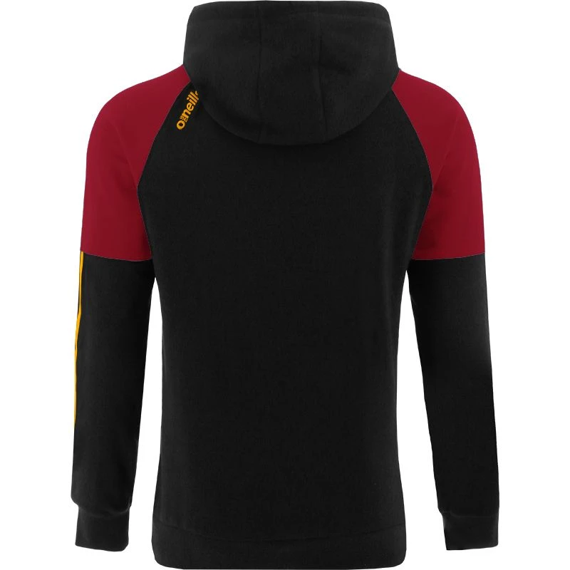 Men's Oslo Fleece Pullover Hoodie Black / Maroon / Amber 2 Men's Oslo Fleece Pullover Hoodie Black / Maroon / Amber - Image 2