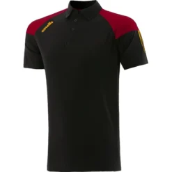 Men's Oslo Polo Shirt Black / Maroon / Amber