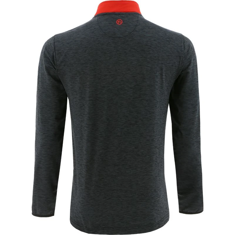Men's Pluto Brushed Half Zip Top Black / Red 2 Men's Pluto Brushed Half Zip Top Black / Red - Image 2