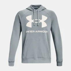 Under Armour Men's Rival Fleece Big Logo Hoodie Harbor Blue / Onyx White -Canterbury Shop ps1357093 465 hf
