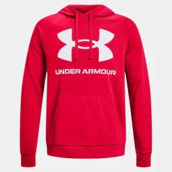 Under Armour Men's Rival Fleece Big Logo Hoodie Red / Onyx White -Canterbury Shop ps1357093 600 hf