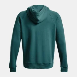 Under Armour Men's UA Rival Fleece Big Logo Hoodie Coastal Teal / Onyx White -Canterbury Shop ps1357093 722 hb