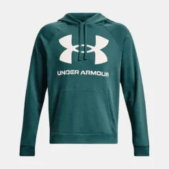 Under Armour Men's UA Rival Fleece Big Logo Hoodie Coastal Teal / Onyx White -Canterbury Shop ps1357093 722 hf
