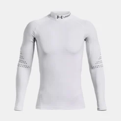 Under Armour Men's ColdGear® Armour Mock Long Sleeve Top White / Reflective -Canterbury Shop ps1373828 100 hf