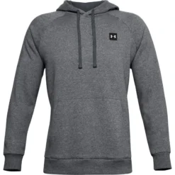 Under Armour Men's UA Rival Fleece Hoodie Pitch Grey Light Heather / Onyx White -Canterbury Shop s7.ps1357092 012 hf