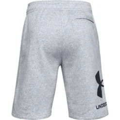 Under Armour Men's UA Rival Fleece Big Logo Shorts Mod Gray Light Heather / Black -Canterbury Shop s7.ps1357118 011 hb