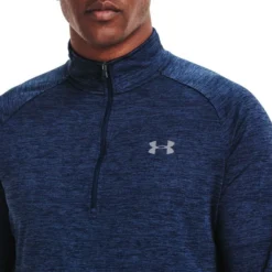 Under Armour Men's UA Tech™ Half Zip Top Academy / Steel -Canterbury Shop s7.v5 1328495 409 collar