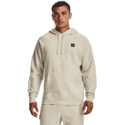 Under Armour Men's Rival Fleece Hoodie Stone / Onyx White