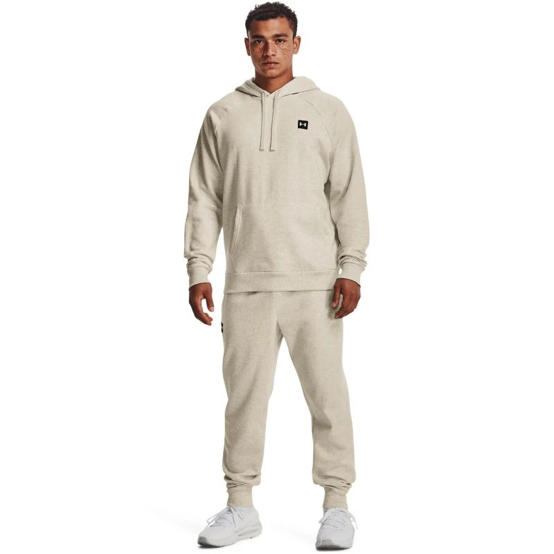 Under Armour Men's Rival Fleece Hoodie Stone / Onyx White 4 Under Armour Men's Rival Fleece Hoodie Stone / Onyx White - Image 4