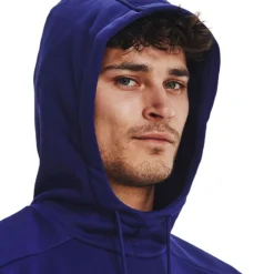 Under Armour Men's Armour Fleece® Hoodie Sonar Blue / Black -Canterbury Shop s7.v5 1373353 468 hood
