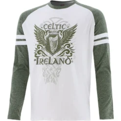 Trad Craft Men's Celtic Wings Long Sleeve Top Moss / White