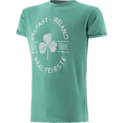Trad Craft Men's Béal Feirste Ireland T-Shirt Ocean Green