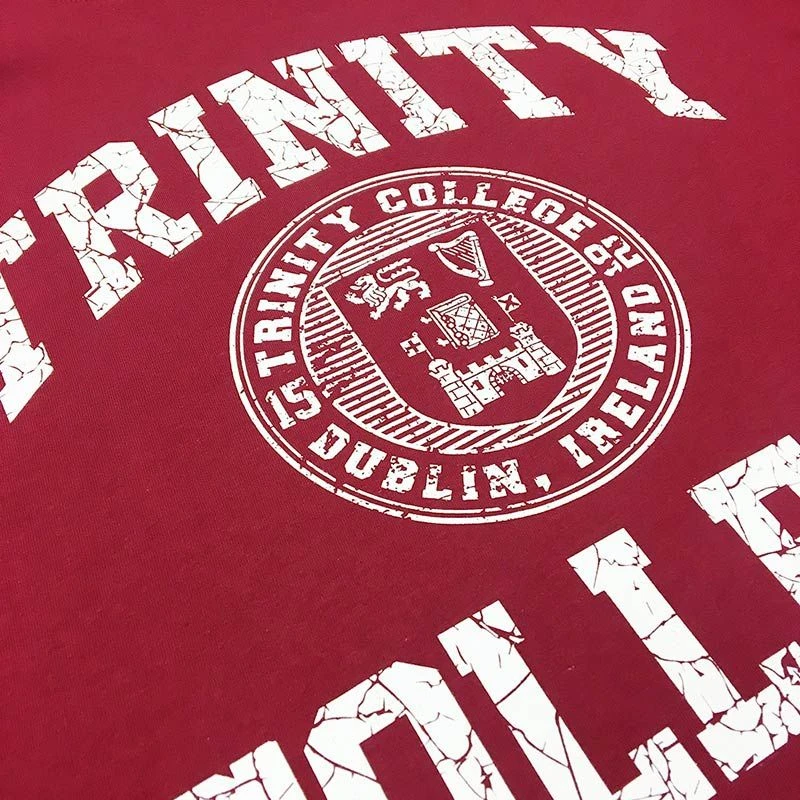 Trinity College Dublin Crest T-Shirt Burgundy / White 3 Trinity College Dublin Crest T-Shirt Burgundy / White - Image 3