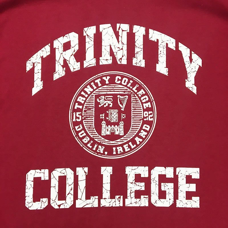 Trinity College Dublin Crest T-Shirt Burgundy / White 4 Trinity College Dublin Crest T-Shirt Burgundy / White - Image 4